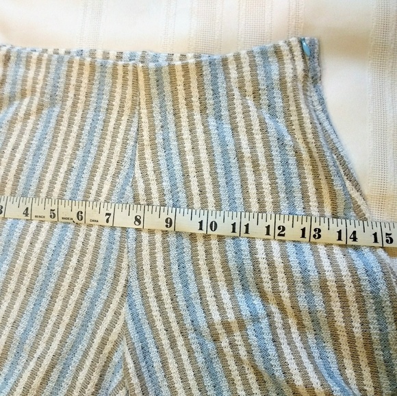 Zara Blue White Striped High Waist Knit Shorts - Picture 4 of 8